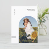 Boho Modern Minimalist Wedding Kaart (Staand voorkant)