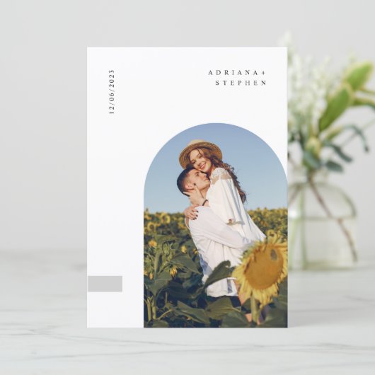 Boho Modern Minimalist Wedding Kaart (Staand voorkant)