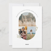 Boho Modern Minimalistisch Goud Bladeren Foto Kers Feestdagenkaart (Achterkant)