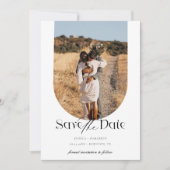Boho Modern Minimalistische Fotoboog Sla de datum  Save The Date (Voorkant)