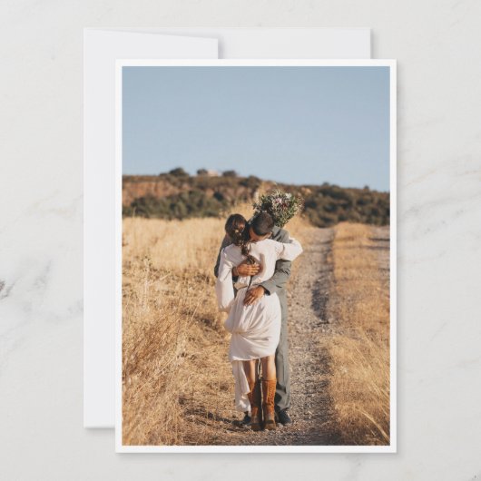 Boho Modern Minimalistische Fotoboog Sla de datum  Save The Date (Achterkant)