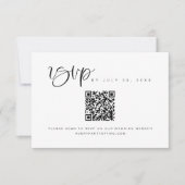 Boho Modern Minimalistische QR Code Huwelijks RSVP Kaart (Voorkant)
