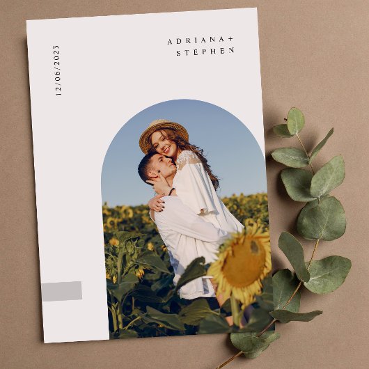 Boho Modern Minimalistische Trouwdag Kaart