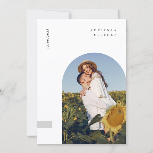 Boho Modern Minimalistische Trouwdag Kaart (Voorkant)