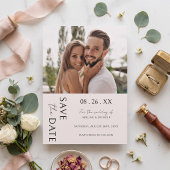 Boho Modern Minimalistische Trouwfoto Save The Date