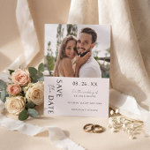 Boho Modern Minimalistische Trouwfoto Save The Date