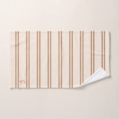 Boho Modern Monogram Gestreepte Beige Bruin Bad Handdoek (Handdoek)
