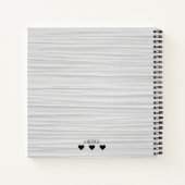 Boho Modern Monogram Wit Textuur Favoriete Recept Notitieboek (Achterkant)