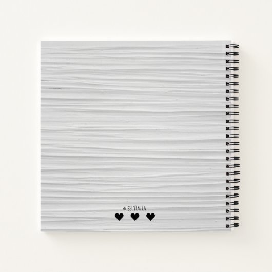 Boho Modern Monogram Wit Textuur Favoriete Recept Notitieboek (Achterkant)