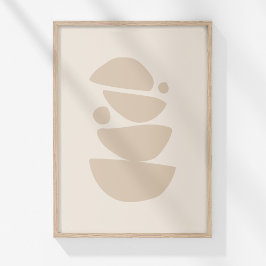 Boho Modern Muted Beige Neutral Bowls Abstracte ku Poster