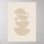 Boho Modern Muted Beige Neutral Bowls Abstracte ku Poster (Voorkant)