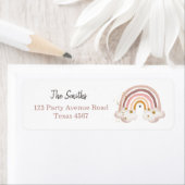 Boho Modern Muted Rainbow Return-adreslabels Etiket (Insitu)