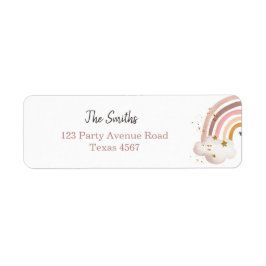 Boho Modern Muted Rainbow Return-adreslabels Etiket