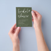 Boho Modern Olijfgroen Vrijgezellenfeest Flyer (Hand)