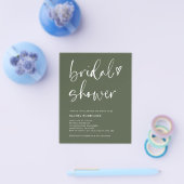 Boho Modern Olijfgroen Vrijgezellenfeest Flyer (Enkel)