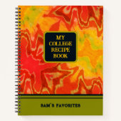 Boho Modern Oranje Favoriete College Recept Notitieboek (Voorkant)
