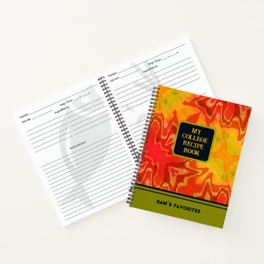 Boho Modern Oranje Favoriete College Recept Notitieboek (Binnen)