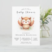 Boho Modern Owl Baby shower Kaart (Staand voorkant)