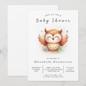 Boho Modern Owl Baby shower Kaart (Voorkant / Achterkant)