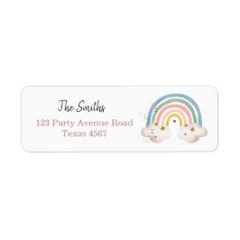 Boho Modern Pastel Rainbow Return-adreslabels Etiket