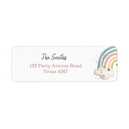 Boho Modern Pastel Rainbow Return-adreslabels Etiket