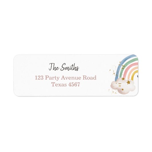 Boho Modern Pastel Rainbow Return-adreslabels Etiket (Voorkant)