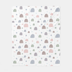 Boho Modern Pastel Rainbows Sterren Fleece Deken