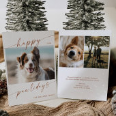 Boho Modern Pet Photo Christmas Holiday Kaart