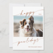 Boho Modern Pet Photo Christmas Holiday Kaart (Voorkant)