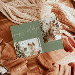Boho Modern Photo Christmas Card | Happy Holidays Kaart<br><div class="desc">This beautiful Photo Christmas Card features modern calligraphy and a minimalist design.

Easily customize most wording,  add your own photos,  customize the text and background color to best match your style!</div>