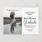 Boho Modern Photo Graduation Party Invitation Pos Uitnodiging Briefkaart (Voorkant)