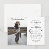 Boho Modern Photo Graduation Party Uitnodiging Briefkaart (Voorkant / Achterkant)