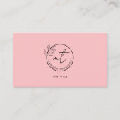 Boho Modern Pink QR Code Social Media Logo Visitekaartje (Voorkant)