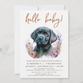 Boho Modern Puppy Dog Terracotta Baby shower Kaart (Voorkant)