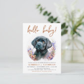 Boho Modern Puppy Dog Terracotta Baby shower Uitnodiging Briefkaart (Staand voorkant)