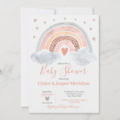 Boho Modern Rainbow Baby shower Uitnodiging (Voorkant)