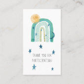 Boho Modern Rainbow Blauwgroen Baby Boy Diaper Raf Visitekaartje (Achterkant)