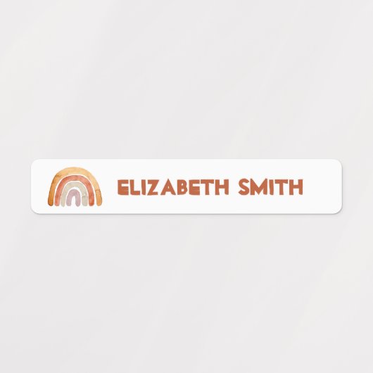 Boho Modern Rainbow Collecties Naam School Labels (Design 2)