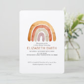 Boho Modern Rainbow Girl Baby Shower Kaart (Staand voorkant)