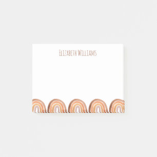 Boho Modern Rainbow Name School  Post-it® Notes