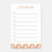 Boho Modern Rainbow Personalized Girl School   Post-it® Notes (Voorkant)