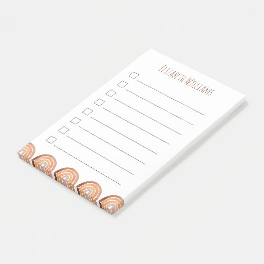 Boho Modern Rainbow Persoonlijke naam School   Post-it® Notes (Schuin)