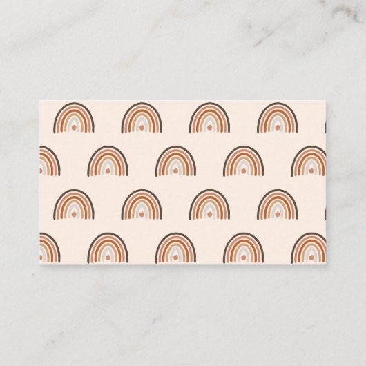 Boho Modern Rainbow Teacher Apple Visitekaartje (Achterkant)