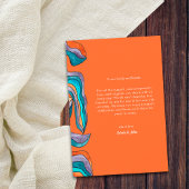 Boho Modern Retro Sinaasappel Paarse Typografie Wa Bedankkaart