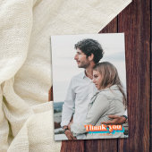 Boho Modern Retro Sinaasappel Paarse Typografie Wa Bedankkaart