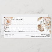 Boho Modern Roze Bloemen Certificaat Cadeau Kaart (Achterkant)