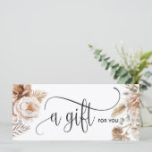 Boho Modern Roze Bloemen Certificaat Cadeau Kaart (Staand voorkant)