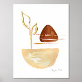 Boho Modern Rust Gold Organic laat Waterverf Folie Afdrukken (Voorkant)