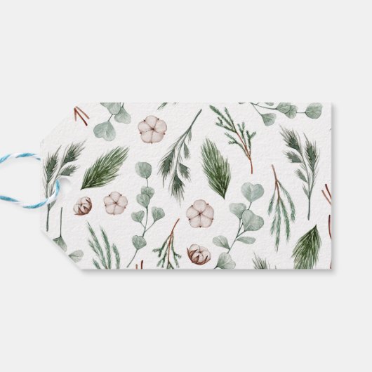 Boho Modern Sage Green Christmas Family Cadeaulabel (Achterkant Horizontaal)