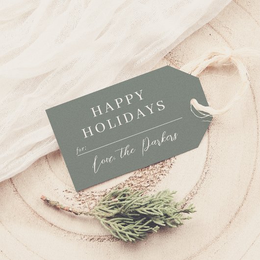 Boho Modern Sage Green Christmas Family Cadeaulabel